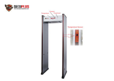 เครื่องตรวจจับโลหะในร่ม Gate 18 Zones อุณหภูมิวัดเสียง / LED ไฟปลุก